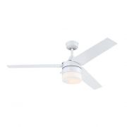 Wentylator sufitowy z lampą Westinghouse Riverton – biały, IP44, 132 cm